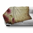 thumbnail image 3 of Floral Soft Flannel Fleece Blanket, Retro Flowers on Old Grunge Paper Background Nostalgic Background Bouquet Print, Cozy Plush for Indoor and Outdoor Use, 70" x 90", Sand Brown Pink, by Ambesonne, 3 of 6