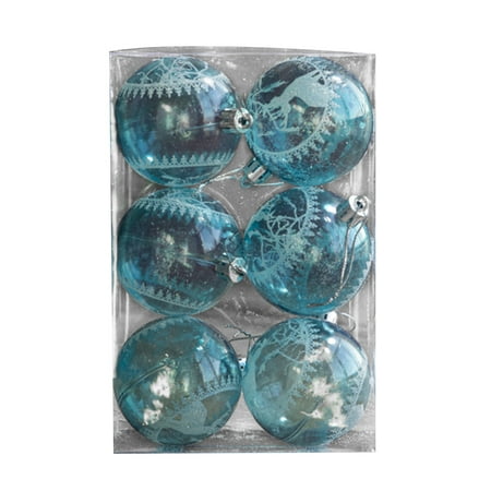

Hangs Decorations Chandelier Beads with Clip Diameter 6CM Transparent Christmas Boxed Blue Transparent White Transparent Painted Acrylic Christmas Tree Decorations A Box Of 6