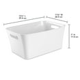 thumbnail image 2 of Mainstays Large Bin, Open Plastic Storage Containers, Versatile Stylish Organizers with Handles, White, 2 of 8
