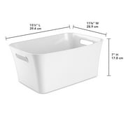 (3 pack) Mainstays Large Open Plastic Storage Bin with Handles, White