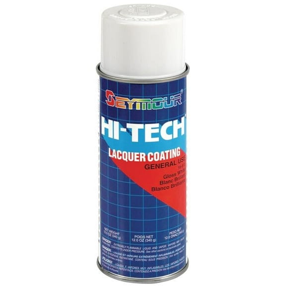 Seymour of Sycamore 16-813 16 oz Hi-Tech Lacquer Spray Paint, Gloss White - Pack of 6