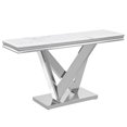 thumbnail image 1 of Pemberly Row Moderne Table de Console en Faux Marbre Rectangle en Or, 1 of 3