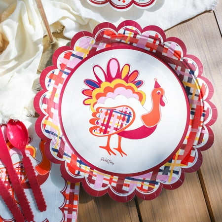 Packed Party "It's Turkey Time" 12" 8 ct. Disposable Oversized Dinner Plates