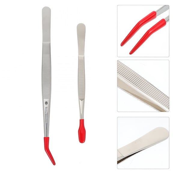 EXLEAF 2Pcs Precision Tweezers Wide Tips for Bead Working