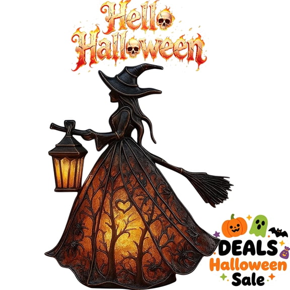FEOLGEHLY Halloween Witch Lamp(Not Include Batteries), Halloween Decorations Clearance, Halloween Decorations Outdoor Indoor, Halloween Lights, Halloween Decor Home, Halloween Lamp for Bedroom Table