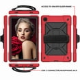 thumbnail image 3 of Dteck For Samsung Galaxy Tab A7 10.4" 2020 T500 T505 Heavy Duty Rugged 3 Layer Full Body Protection Case Kickstand with Shoulder Strap & Hand Strap, Red+Black, 3 of 6