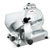 KWS Deluxe Commercial 420w Electric Meat Slicer 12" Triple Safety Locks   Anodized Aluminum Base with Stainless Steel Blade, Frozen Meat/ Cheese/ Food Slicer Low Noises Commercial and Home Use