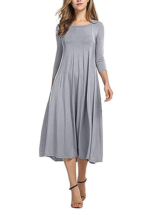 half sleeve long dress