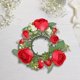 thumbnail image 4 of Corona de anillo con vela de pilar, flor Artificial de 20cm de diámetro, arreglo Floral, corona de rosas para puerta, sala de estar, Pascua Rojo brillante, 4 of 9