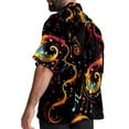 thumbnail image 3 of Note Men's Casual Poplin Printed Button Down Short Sleeve Summer Beach Shirts - Unisex, 3 of 6