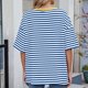 thumbnail image 5 of Puntoco Liquidación de camisetas cortas para mujer, camiseta informal a rayas con cuello redondo y manga corta a la moda para mujer, 5 of 5