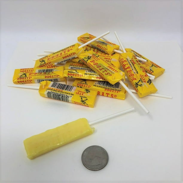 BB Bats Candy Banana flavor bulk taffy lollipops wrapped 2 pounds