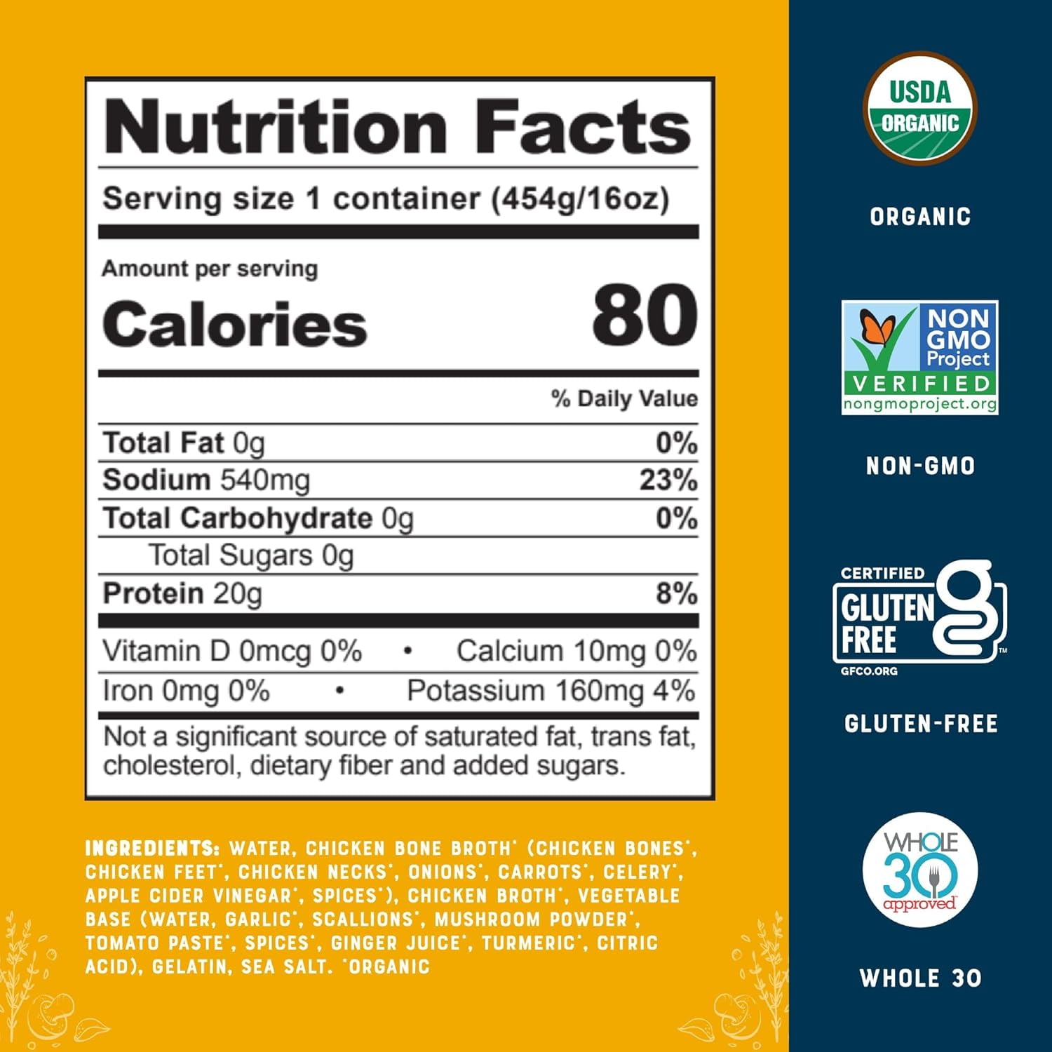 Bare Bones Bone Broth Organic Chicken -- 16 fl oz Pack of 3