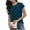 Navy, variant on Enjoytime Shirts for Women Solid Color Pleated Round Neck Short Sleeve Blouses Business Business Work Work Tops Gray M