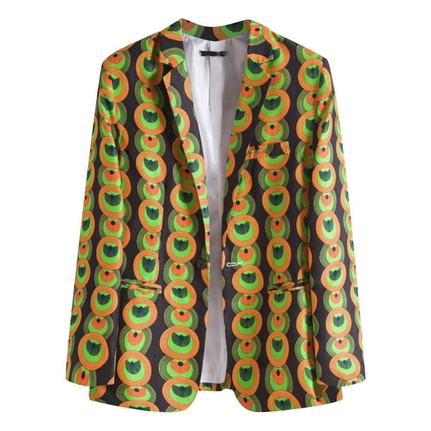 Loopsun Blazer for Men Casual Ethnic Flower Series Versatile Printed