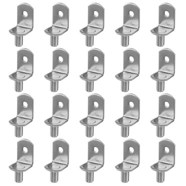 24 PCS Shelf Support Pegs Nickel Plated L-Shaped Clips Silicone Sleeve 1/4 Inch for Kitchen Closet & Bookcase Shelves