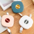 thumbnail image 3 of Cable Organizer Rotating Cable Winder Box Plastic Portable Wire Storage Case Phone Holder, White, 3 of 9