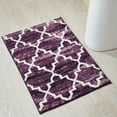 thumbnail image 4 of Better Trends 2-Piece Bathroom Rug Set, 17"x24" & 20"x20", 100% Cotton Soft Water Absorbent, Non-Slip Bath Mat Machine Washable - Ideal for Sink, Toilet Base, Tub or Shower Savio Collection - Purple, 4 of 7