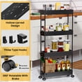 thumbnail image 4 of Carrito de almacenamiento SPACEKEEPER Slim Rolling de 4 niveles de plástico negro, 4 of 9