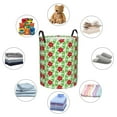 thumbnail image 6 of XMXY Round Laundry Basket Organizer, Red Green Floral Leaves Waterproof Collapsible Dirty Clothes Basket Laundry Hamper, Medium Size, 6 of 8