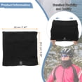 thumbnail image 2 of Uxcell Neck Warmer Winter Knitted Fleece Windproof Neck Gaiter, Black, 2 of 6