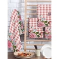 thumbnail image 2 of Pink Spring Floral Kitchen Dish Towels for Drying Dishes Set of 2, Watercolor Flowers Butterfly Checkered Waffle Weave Microfiber Hand Tea Bathroom Towels Quick Dry & Absorbent Towel 15.7x23.6, 2 of 7