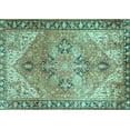 thumbnail image 1 of Ahgly Company Machine Washable Indoor Rectangle Persian Turquoise Blue Traditional Area Rugs, 8' x 12', 1 of 4