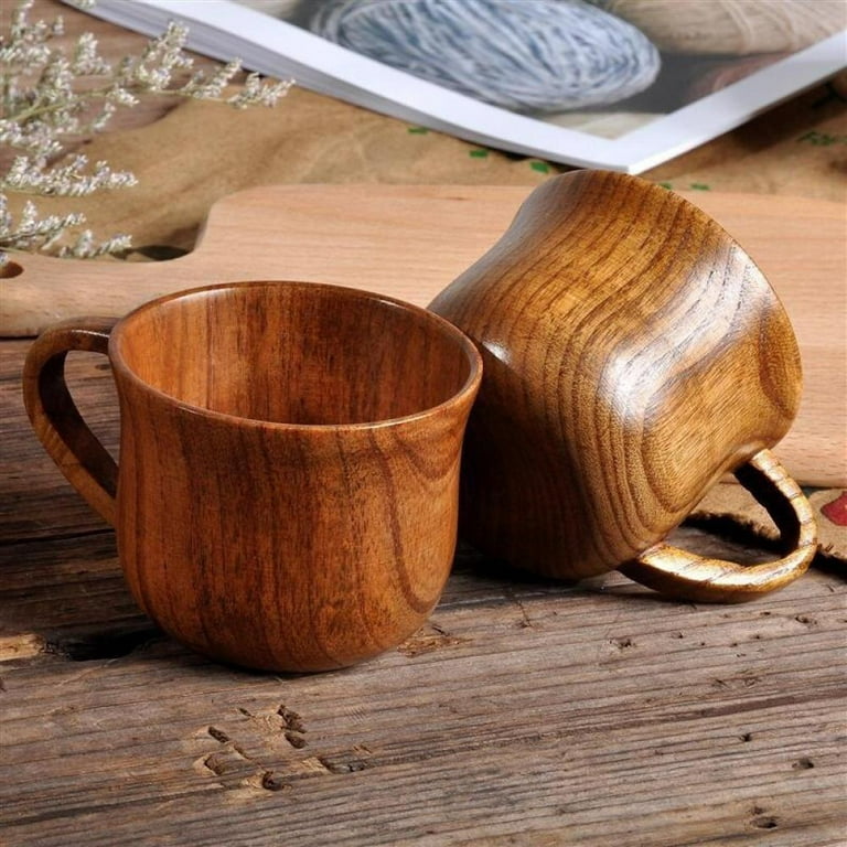 6oz Coffee Cups for Men, Wooden Beer Mugs Camping Cup Coffee Mug Drinking  Cups, 4.1x3.1in