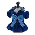 thumbnail image 2 of Pnellth Pet Dress Stylish Charming Dog Denim Dress with Large Bowknot Ruffle Sleeves Pet Outfit for Dogs Cats, 2 of 10