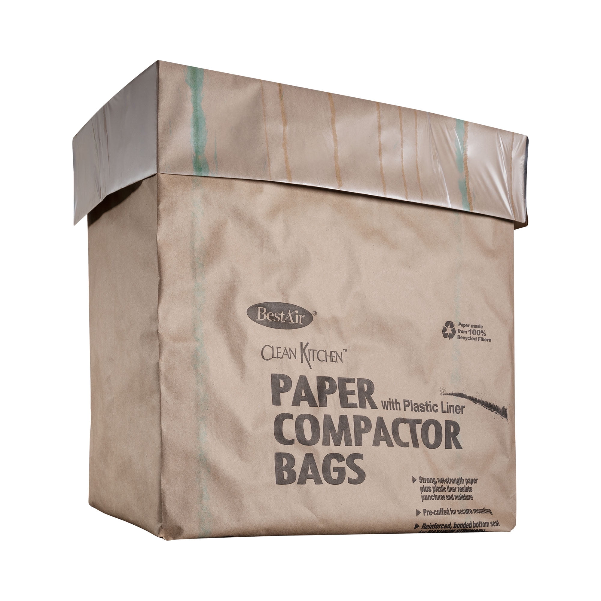 BestAir Trash Compactor Bags 2 Ply 9×17×16 Paper Plastic Liner Lot of 6=72 