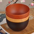 thumbnail image 4 of Japanese Style Wooden Bowls, Salad, Noodle, Fruits and Cereal Wooden Bowl Tableware, Red-Brown, 4 of 5