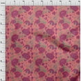 thumbnail image 3 of oneOone Cotton Jersey Light Green Fabric Leaves & Floral Artistic Sewing Material Print Fabric By The Yard 58 Inch Wide, 3 of 4