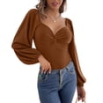 thumbnail image 4 of Mefallenssiah Mode Femme Pull Col en V Serré Sexy Couleur une Pièce, 4 of 6