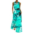thumbnail image 2 of SMihono Robe Maxi Bohème d'Été pour Femmes Grande Taille Mode d'Été Imprimée Col en V Sans Manches Robe à Enfiler avec Poches Robe de Plage, 2 of 5