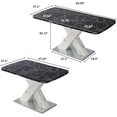 thumbnail image 2 of Sumdeal Dining Table Set for 6,Dining Room Table Set 63" Black Top Faux Marble Dining Table with 6 White Chairs, Kitchen Dining Table and Chairs Set of 6, Modern Dining Set for Dinner Party, 2 of 9