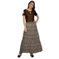 thumbnail image 3 of Moomaya Jupe Longue Imprimée pour Femmes Style Portefeuille Grande Taille Jupe Maxi à 3 Niveaux, 3 of 6