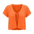 thumbnail image 4 of Cute Cardigans Women Breathable Lace Knit Summer Beach Cover Up For Short Sleeve Open Front Outfits Clothes, 4 of 6