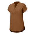 thumbnail image 6 of Womens Shirts Fashion Casual V Neck Button Short Sleeve T Shirt on Sale, 6 of 6