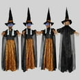 thumbnail image 6 of Halloween Animatronics Flying Witch Decorations, Animated Floating Witch with Sound Activated, Creepy Talking Sound, Mouth Move, Light Up Eyes, Haunted Decor Horror Prop for Outdoor, Yard Lawn, 6 of 6