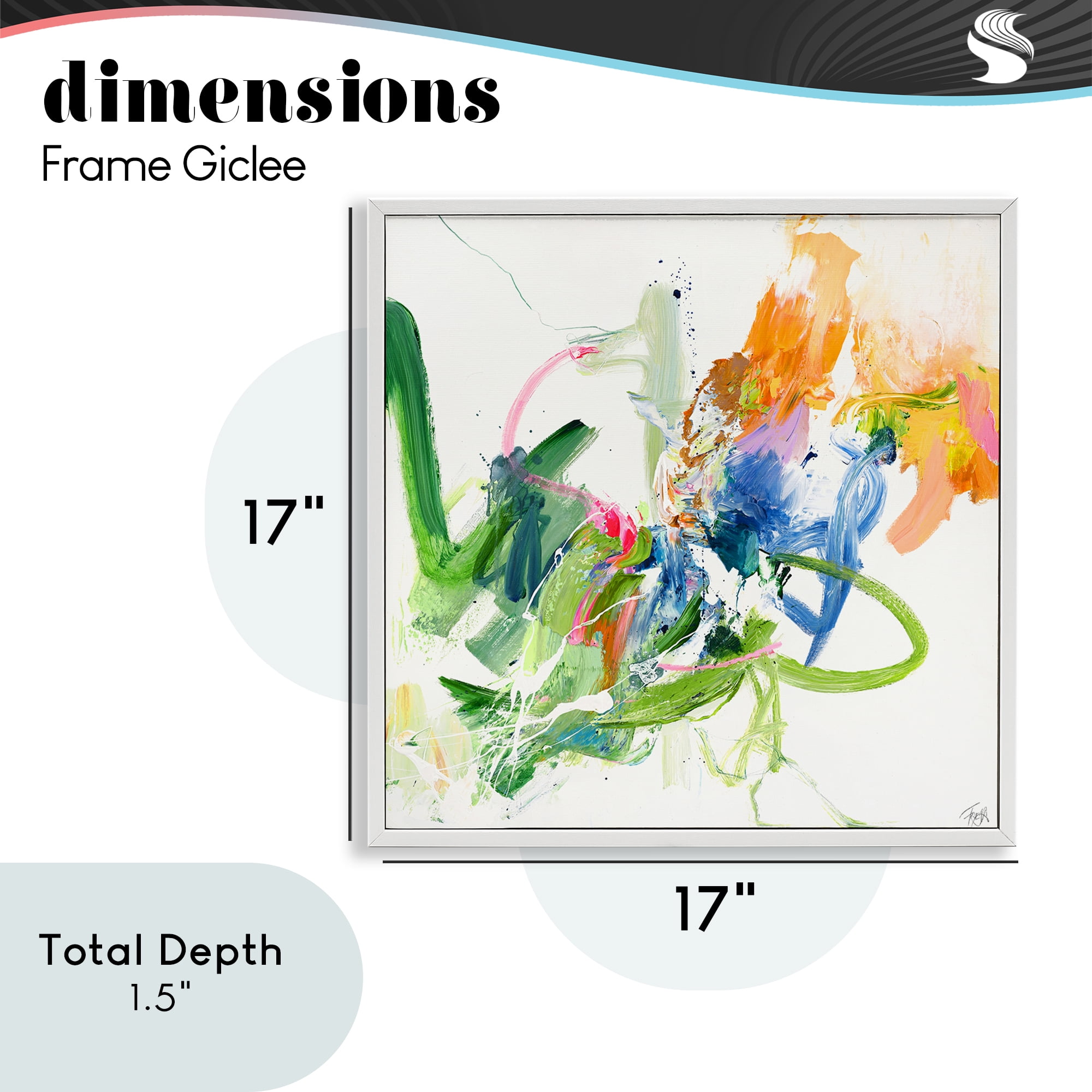 Confident Green Abstraction White Framed Giclee Art, design by Design Fabrikken