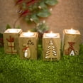 thumbnail image 3 of Candelabro de madera para velas de té para decoración de Navidad, bodas y fiestas en el hogar, 3 of 8