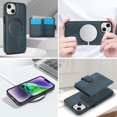 thumbnail image 6 of Decase for iPhone 15 Plus Flip PU Leather Back Cover with 2-in-1 Detachable Magnetic Wallet with 5 Card Slots Compatible Mag-Safe and RFlD Blocking Kickstand and Wireless Charging,Blue, 6 of 7