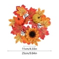 thumbnail image 4 of Fall Candle Rings Fall Decorations for Home Thanksgiving Decorations Artificial Sunflower Maple Leaf Candle Wreath for Table Centerpiece by MPOISVA, 4 of 7