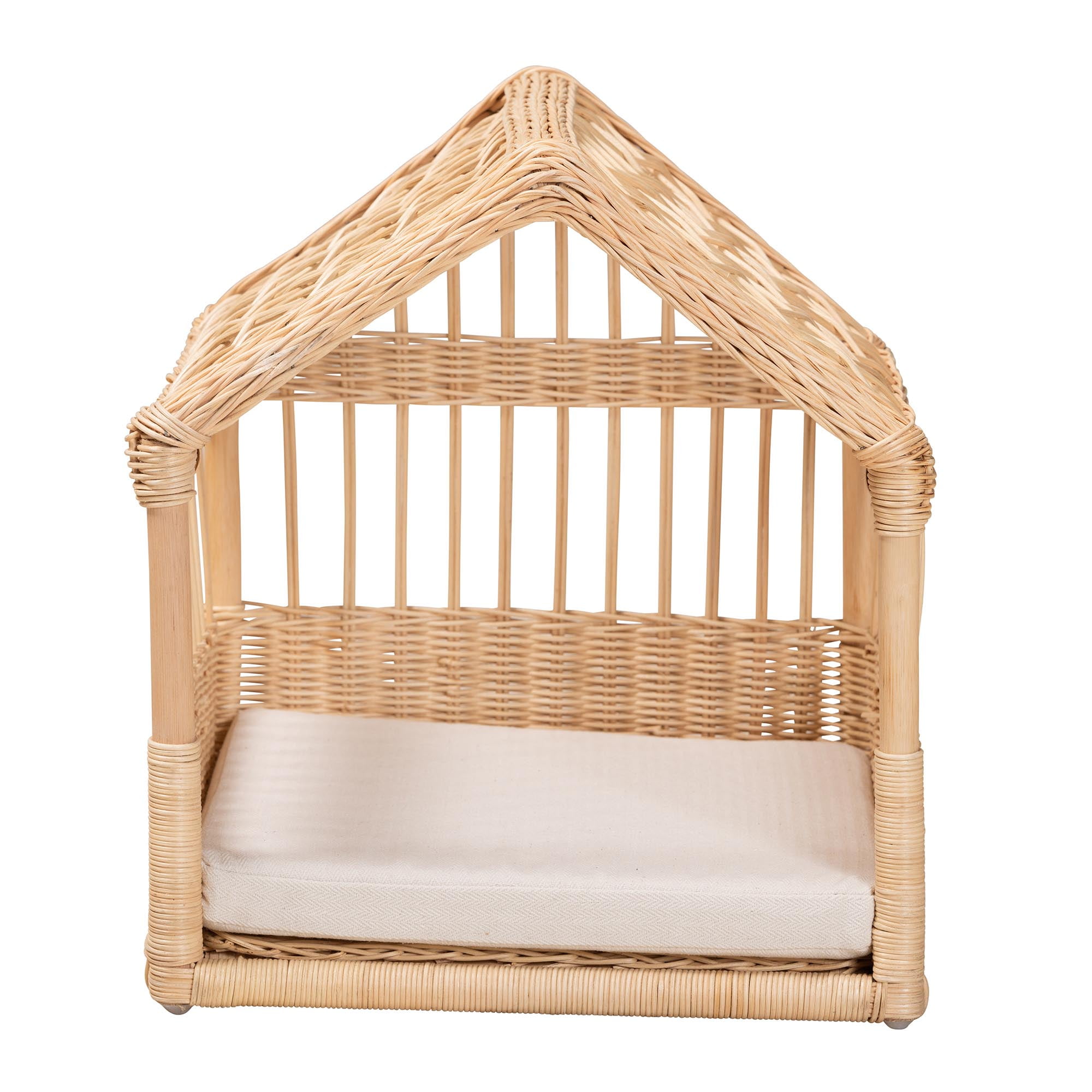 bali & pari Pieta Rattan BOHO Pet Bed, Natural Brown