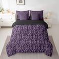 thumbnail image 2 of Feelyou Western Damask Twin Bedding Sets 7pcs, Purple Hippie Snake Bedding Comforter Set, 2 of 8