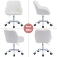 thumbnail image 3 of Guyou Children's Swivel Chair with Wheels (Set of One), Adjustable Table Makeup Chair with Armrests and Backrest, Velvet Upholstered Children's Study Chair for Boys and Girls, White, 3 of 7