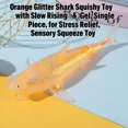 thumbnail image 3 of Orange Glitter Shark Squishy Toy with Slow Rising Gel, Single Piece, for Relaxation, Sensory Squeeze Toy, 3 of 4
