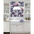 thumbnail image 3 of Blue Purple Botanical Swag Curtains for Living Room/Bedroom Windows, Spring Flowers Summer Vintage Kitchen Curtains and Valances Set 36 Inch Length, Light Filtering Swags Valance Curtain Panels, 3 of 5