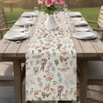 thumbnail image 4 of Brown Bunny Floral Easter Table Runner - 36 Inch Long Elegant Pastoral Spring Floral Cotton and Linen Blended Dress Scarves Farmhouse Table Runner for Kitchen Dining, Coffee Table, 13" x 36", 4 of 8