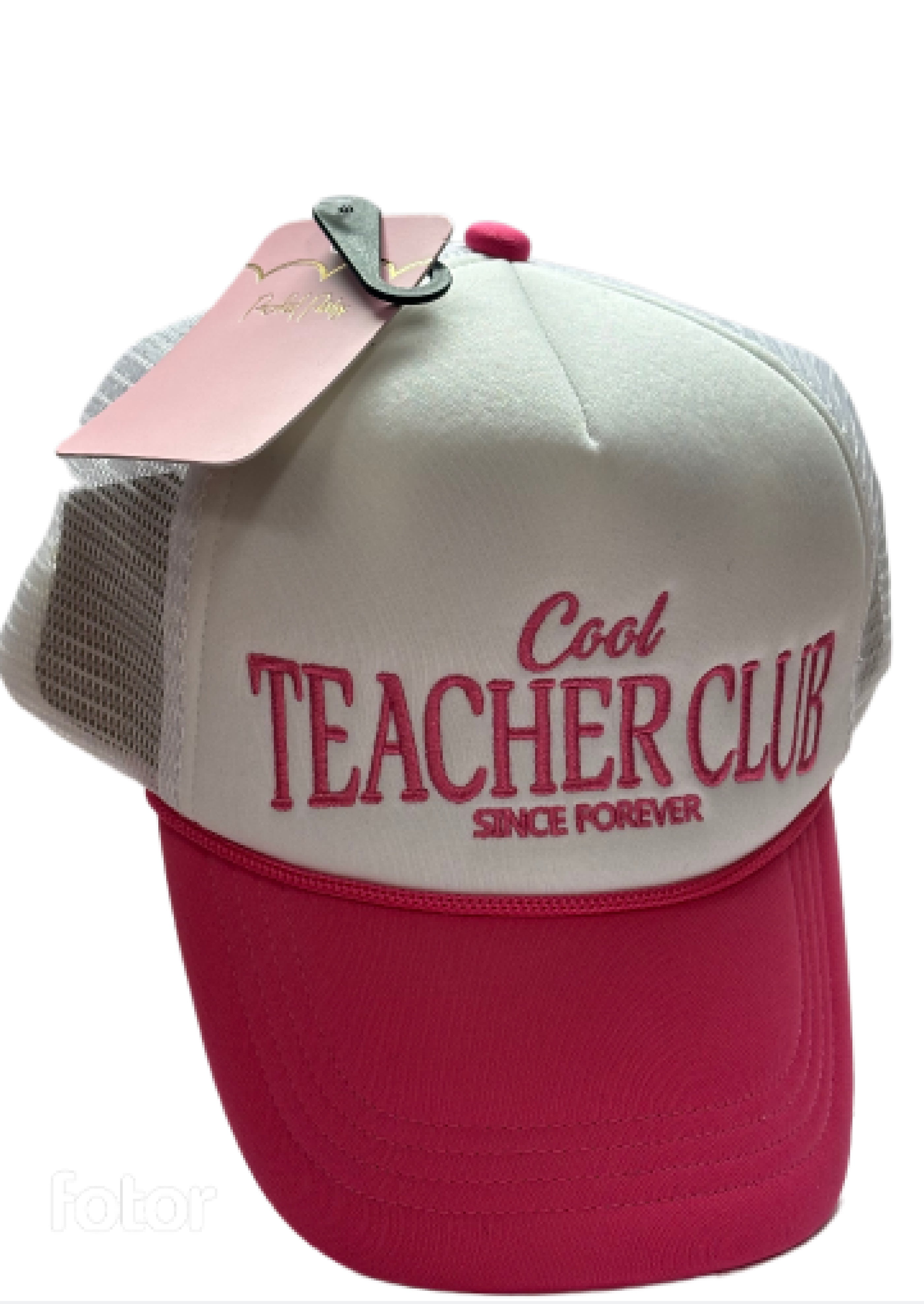Packed Party Women's Cool Teacher Club Trucker Hat, Pink, 1 Piece